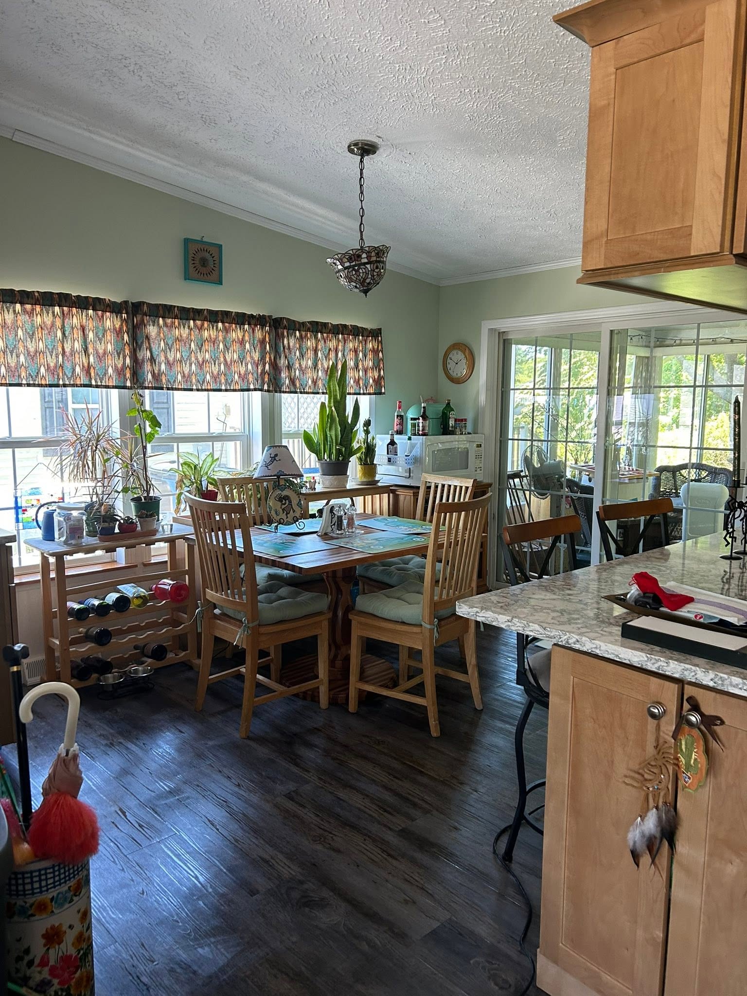 Clean and organized dining area